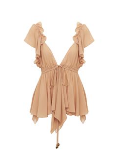 CHLOÉ Top Woman Gathered camisole top in silk georgette w