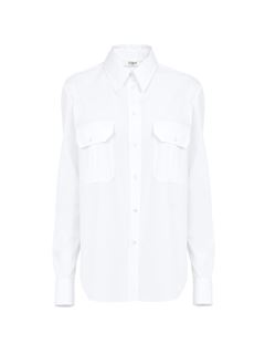 CHLOÉ Top Woman Classic utilitarian shirt in cotton poplin w