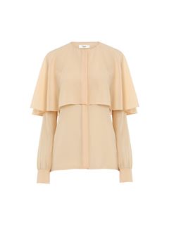 CHLOÉ Top Woman Cape blouse in silk georgette w