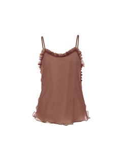 CHLOÉ Top Woman Ruffled camisole top in lingerie tulle w