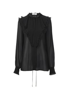 CHLOÉ Top Woman Ruffled blouse in silk georgette w