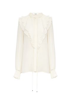 CHLOÉ Top Woman Ruffled blouse in silk georgette w