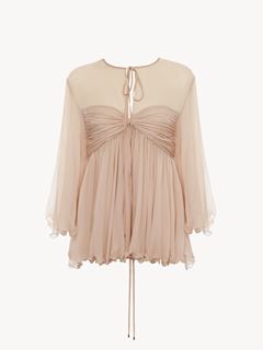 CHLOÉ Top Woman Pleated top in silk mousseline w