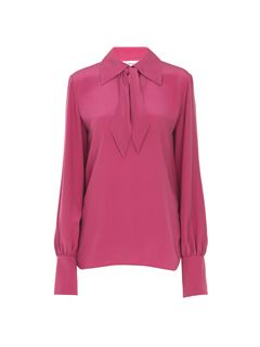 CHLOÉ Top Woman Scarf-tie blouse in crêpe de chine w