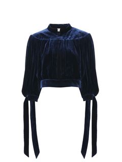 CHLOÉ Top Woman Gathered cropped top in velvet w