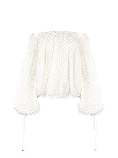 CHLOÉ Top Woman Gathered off-the-shoulder top in silk jacquard & lurex w