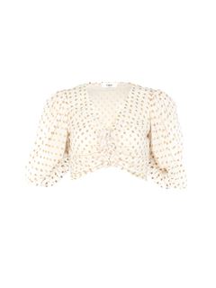 CHLOÉ Top Woman Fluid cropped top in silk jacquard & lurex w