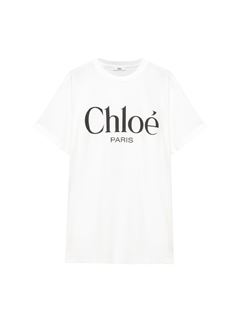 CHLOÉ Top Woman Oversized logo T-shirt in cotton jersey w