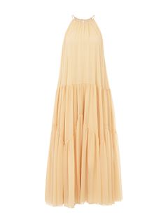 CHLOÉ Dresses Woman Long gathered sun dress in silk georgette w