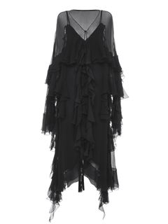 CHLOÉ Dresses Woman Long ruffled dress in silk mousseline w