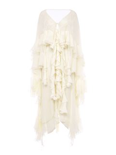 CHLOÉ Dresses Woman Long ruffled dress in silk mousseline w