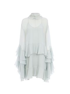 CHLOÉ Dresses Woman Mini ruffled dress in silk mousseline w