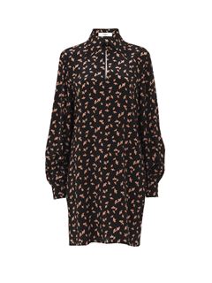 CHLOÉ Dresses Woman Long-sleeve mini dress in printed crêpe de chine w