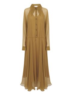 CHLOÉ Dresses Woman Fluid long shirt dress in silk mousseline w