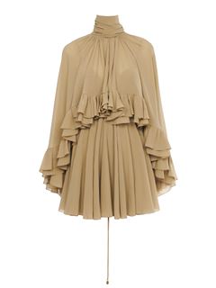 CHLOÉ Dresses Woman Mini cape dress in silk georgette w