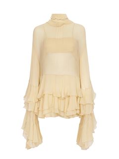 CHLOÉ Dresses Woman Ruffled mini dress in silk mousseline w