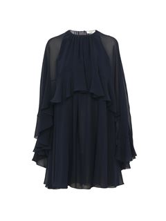 CHLOÉ Dresses Woman Mini cape dress in silk georgette w