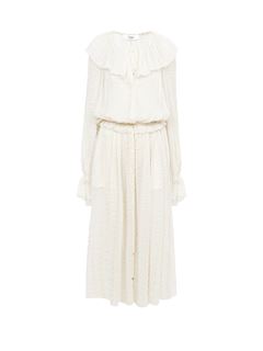 CHLOÉ Dresses Woman Gathered long dress in silk crêpon w