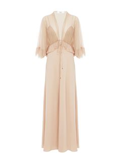 CHLOÉ Dresses Woman V-neck long dress in crêpe satin w