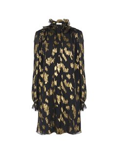 CHLOÉ Dresses Woman Tie-front mini dress in silk jacquard & lurex w