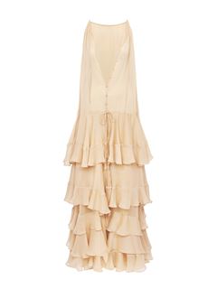 CHLOÉ Dresses Woman Tiered maxi dress in silk georgette w