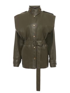 CHLOÉ Coats Woman Oversized blouson jacket in leather w