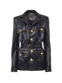 CHLOÉ Jackets Woman Utilitarian jacket in leather w