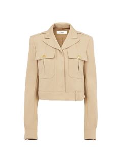 CHLOÉ Jackets Woman Cropped saharienne jacket in cotton drill w