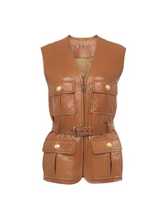 CHLOÉ Jackets Woman Utilitarian vest in soft leather w