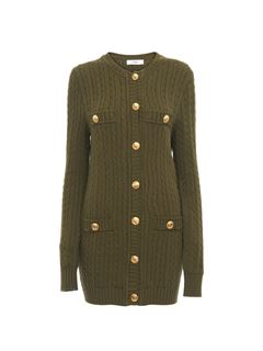 CHLOÉ Knitwear Woman Utilitarian cable-knit cardigan in cotton w