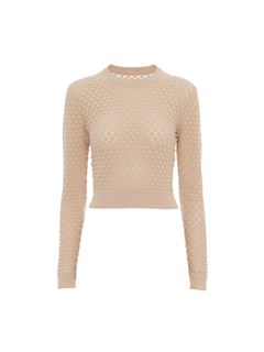 CHLOÉ Knitwear Woman Cropped sweater in cotton pointelle knit w