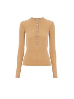 CHLOÉ Knitwear Woman Knitted Henley shirt in fine merino wool w