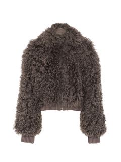 CHLOÉ Jackets Woman Bomber jacket in soft curly shearling w