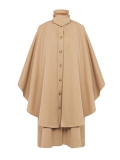 CHLOÉ Coats Woman Knee-length cape in organic cotton gabardine w