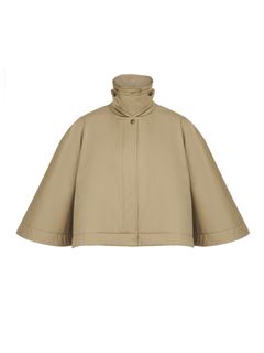 CHLOÉ Coats Woman Short quilted cape in cotton gabardine w