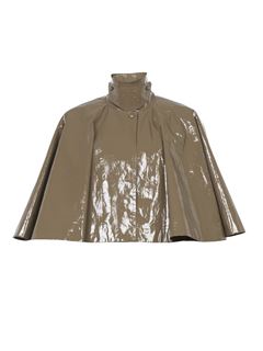 CHLOÉ Coats Woman Short cape in lacquered shiny cotton w