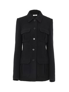 CHLOÉ Jackets Woman Long officer jacket in bouclé wool w