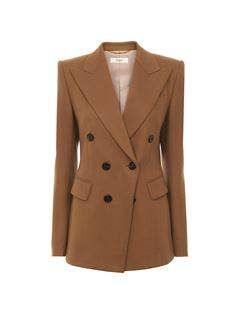 CHLOÉ Coats Woman Double-breasted jacket in flannel wool w