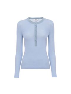 CHLOÉ Knitwear Woman Knitted Henley shirt in superfine wool knit w