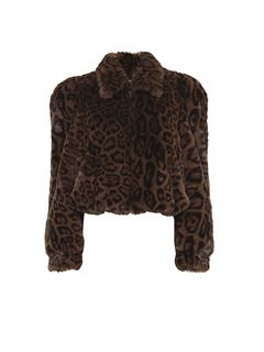 CHLOÉ Jackets Woman Cropped bomber jacket in faux fur w