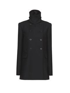 CHLOÉ Coats Woman Tailored pea coat in wool gabardine w