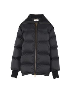 CHLOÉ Coats Woman High-neck puffer jacket in shiny nylon w