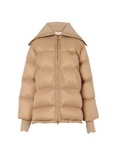 CHLOÉ Coats Woman High-neck puffer jacket in shiny nylon w