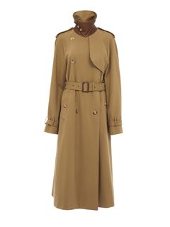 CHLOÉ Coats Woman Long trench coat in cotton gabardine w