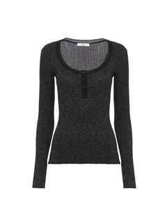 CHLOÉ Knitwear Woman Long-sleeve fitted top in lurex wool knit w