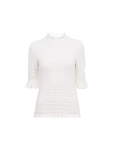 CHLOÉ Knitwear Woman Short-sleeve sweater in wool & cashmere knit w