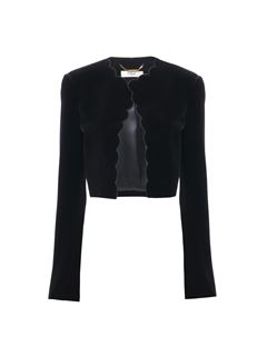 CHLOÉ Jackets Woman Scalloped Spencer jacket in velvet w