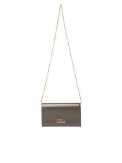 CHLOÉ Wallet on chain Woman Chloé Iconic flap wallet on chain in shiny leather w