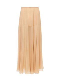 CHLOÉ Skirts Woman Fluid long skirt in silk mousseline w