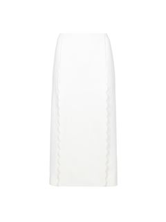 CHLOÉ Skirts Woman Scallop embroidered column skirt in fluid viscose w